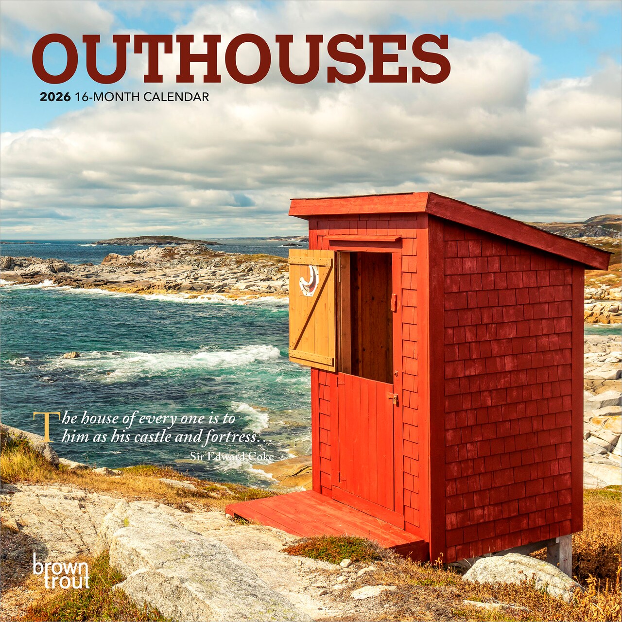 Outhouses | 2026 7 x 14 Inch (Hanging) Monthly Mini Wall Calendar